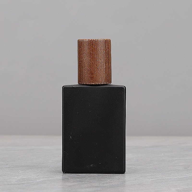 50 ml matte black glass spray bottle with mist cap