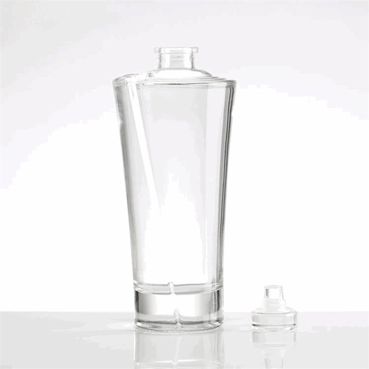 Crystal Clear Empty Whiskey Glass Bottle Rectangle Brandy Gin Rum Wine Bottle