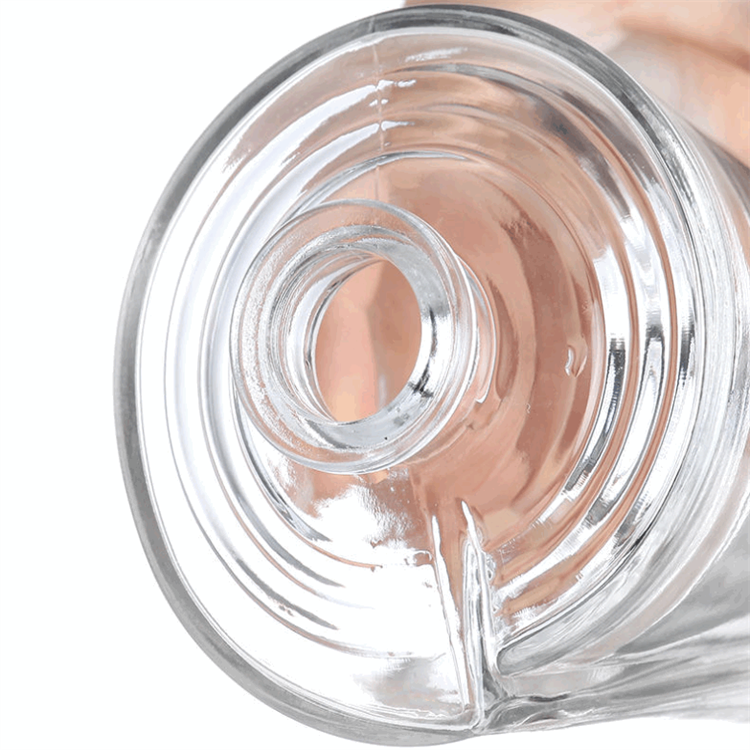 Crystal Clear Empty Whiskey Glass Bottle Rectangle Brandy Gin Rum Wine Bottle