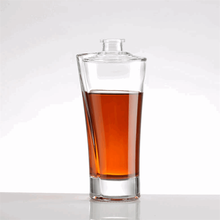 Crystal Clear Empty Whiskey Glass Bottle Rectangle Brandy Gin Rum Wine Bottle