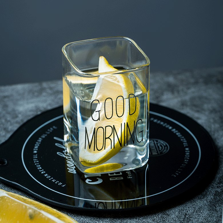 Square Glass Water Cup Clear Coffee Mug 240ml Juice Cups Milk Reusable Cup Custom Single-Layer Drinking Bottle