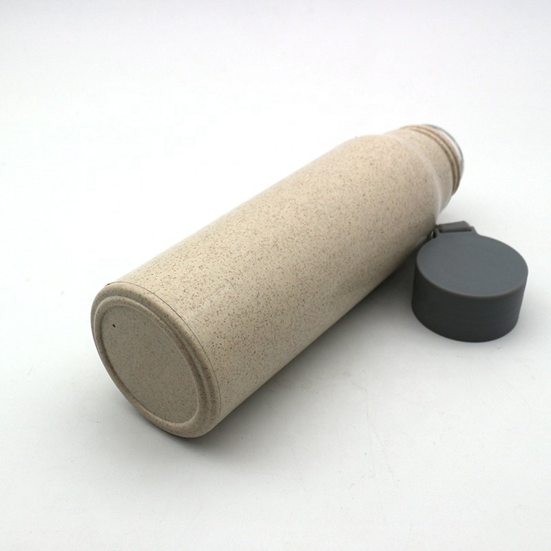 300ML Wholesale China manufacturer custom double wall insulated wheat glass drinking water bottle