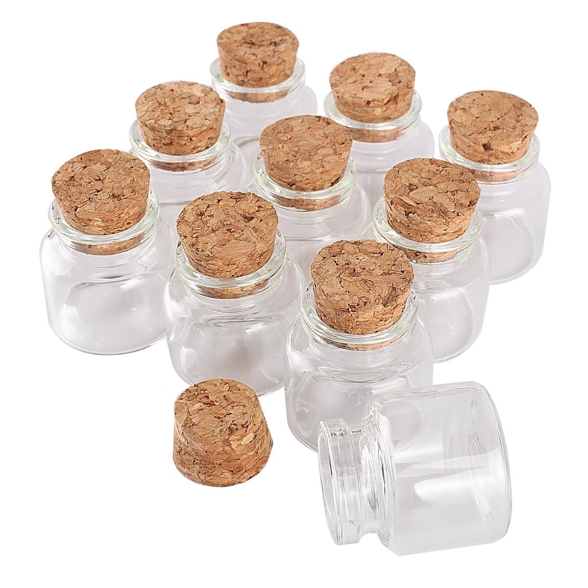 5pcs 10ml Mini Glass bottle with Cork Lids Potion bottles Glass Jars Glass vessels Message Bottles for Wedding party