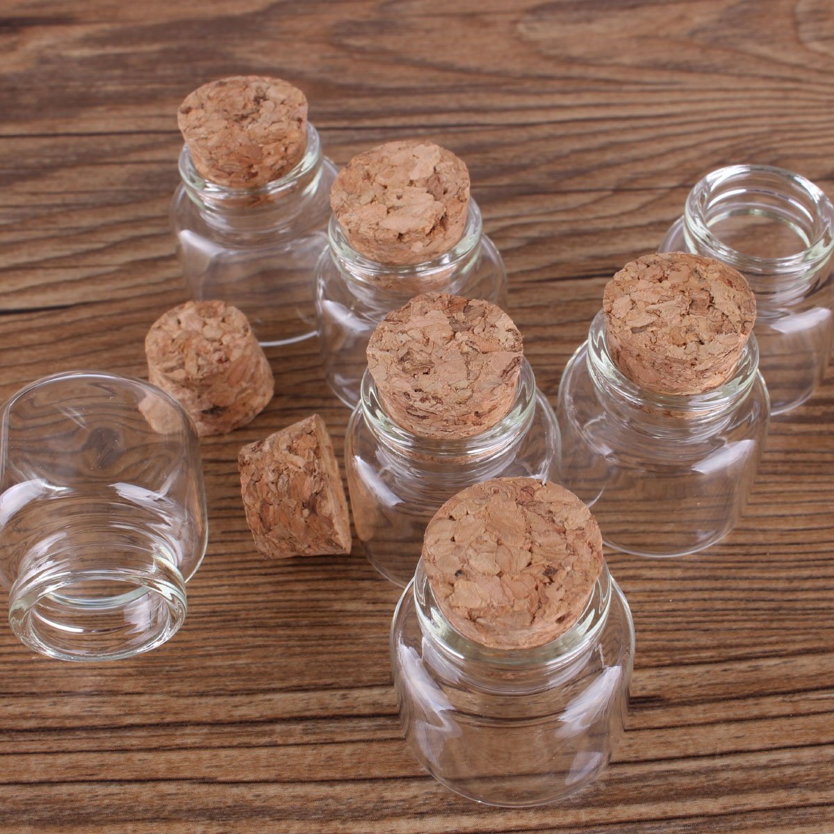 5pcs 10ml Mini Glass bottle with Cork Lids Potion bottles Glass Jars Glass vessels Message Bottles for Wedding party