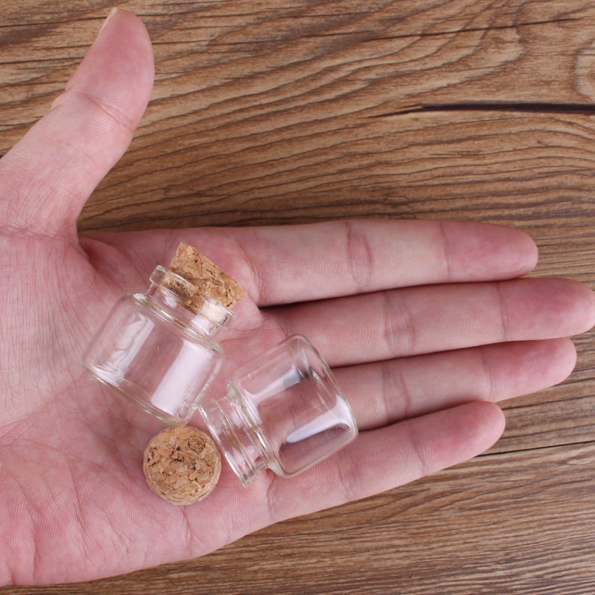 5pcs 10ml Mini Glass bottle with Cork Lids Potion bottles Glass Jars Glass vessels Message Bottles for Wedding party