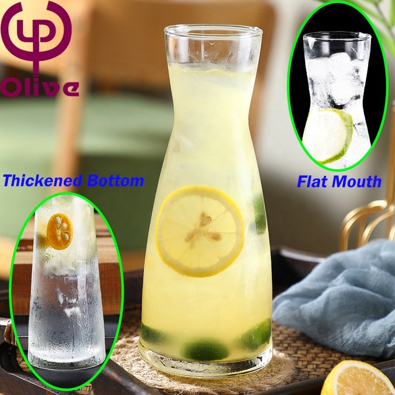 Party Mexican Mouth Blown Water Juice Small Drinking Transparent Jugs Bottle Tumbler Carafe Heat Resistance Glass Water Pitcher