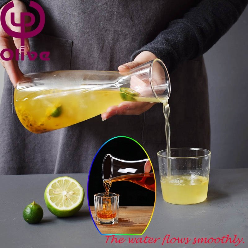 Party Mexican Mouth Blown Water Juice Small Drinking Transparent Jugs Bottle Tumbler Carafe Heat Resistance Glass Water Pitcher