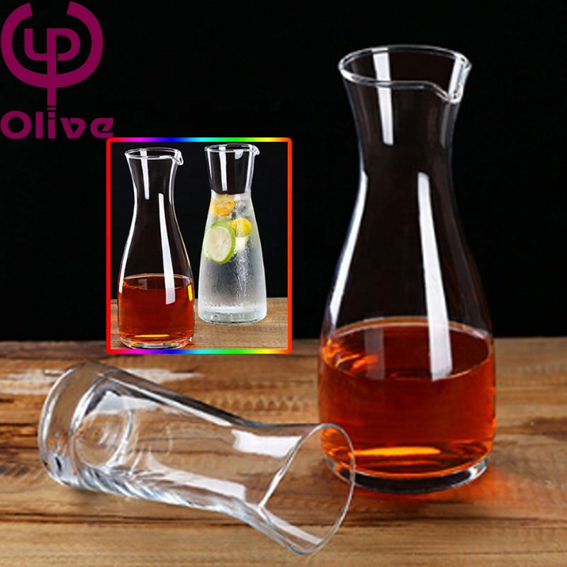 Party Mexican Mouth Blown Water Juice Small Drinking Transparent Jugs Bottle Tumbler Carafe Heat Resistance Glass Water Pitcher
