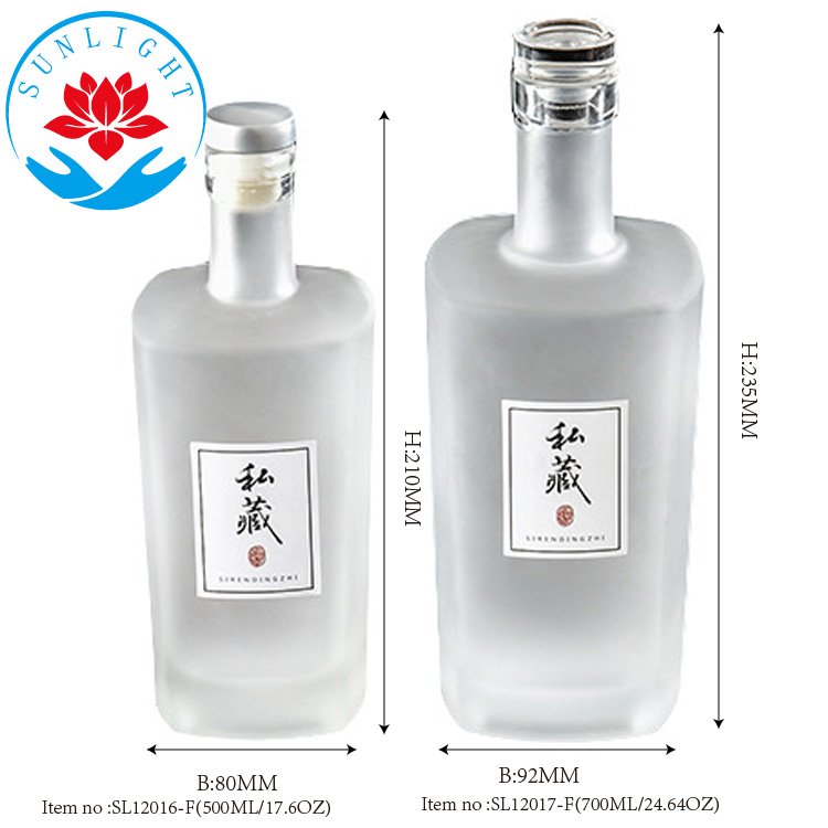 Hot Selling Products 2023 Shaped Tequila Vodka Whisky Brandy Glass Bottle Liquor Vodka Whisky Glass Bottle With Lid