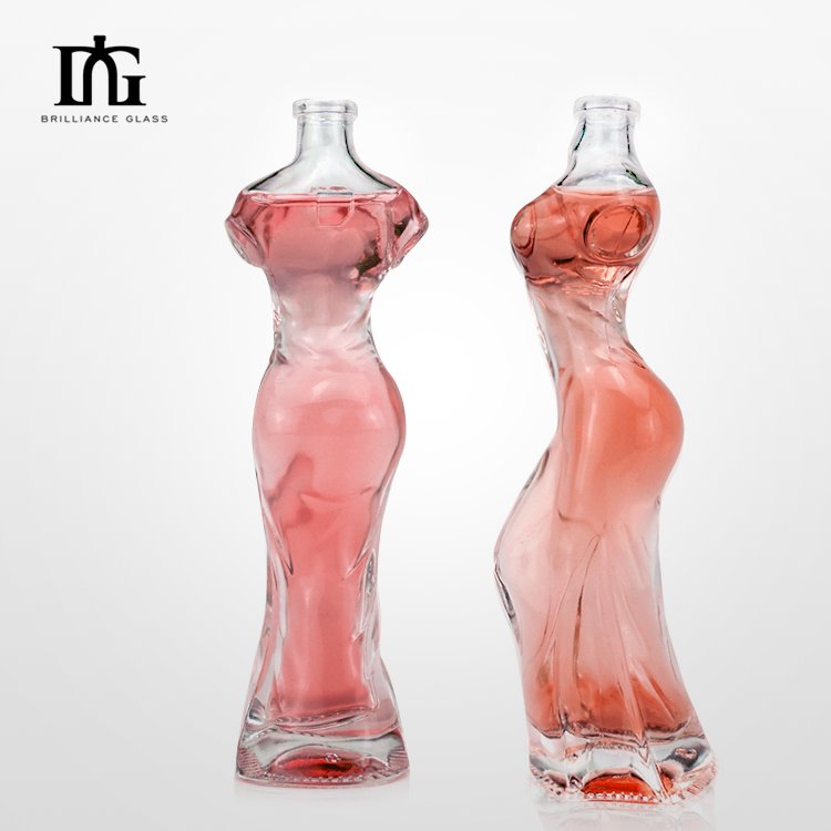 custom unique 160ml painted liquor tequila glass bottle with Beauty Shape