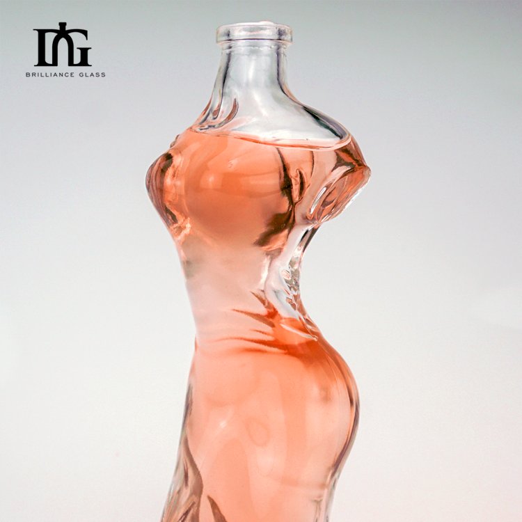 custom unique 160ml painted liquor tequila glass bottle with Beauty Shape