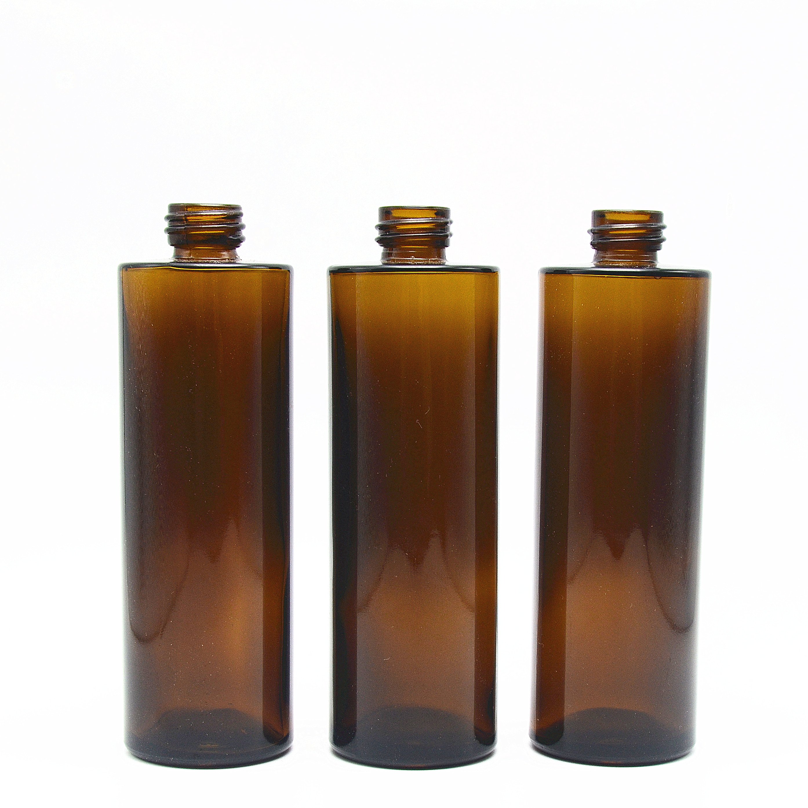 New Arrival Empty 100ml Flat Shoulder Serum Amber Glass Dropper Bottles with Golden Caps