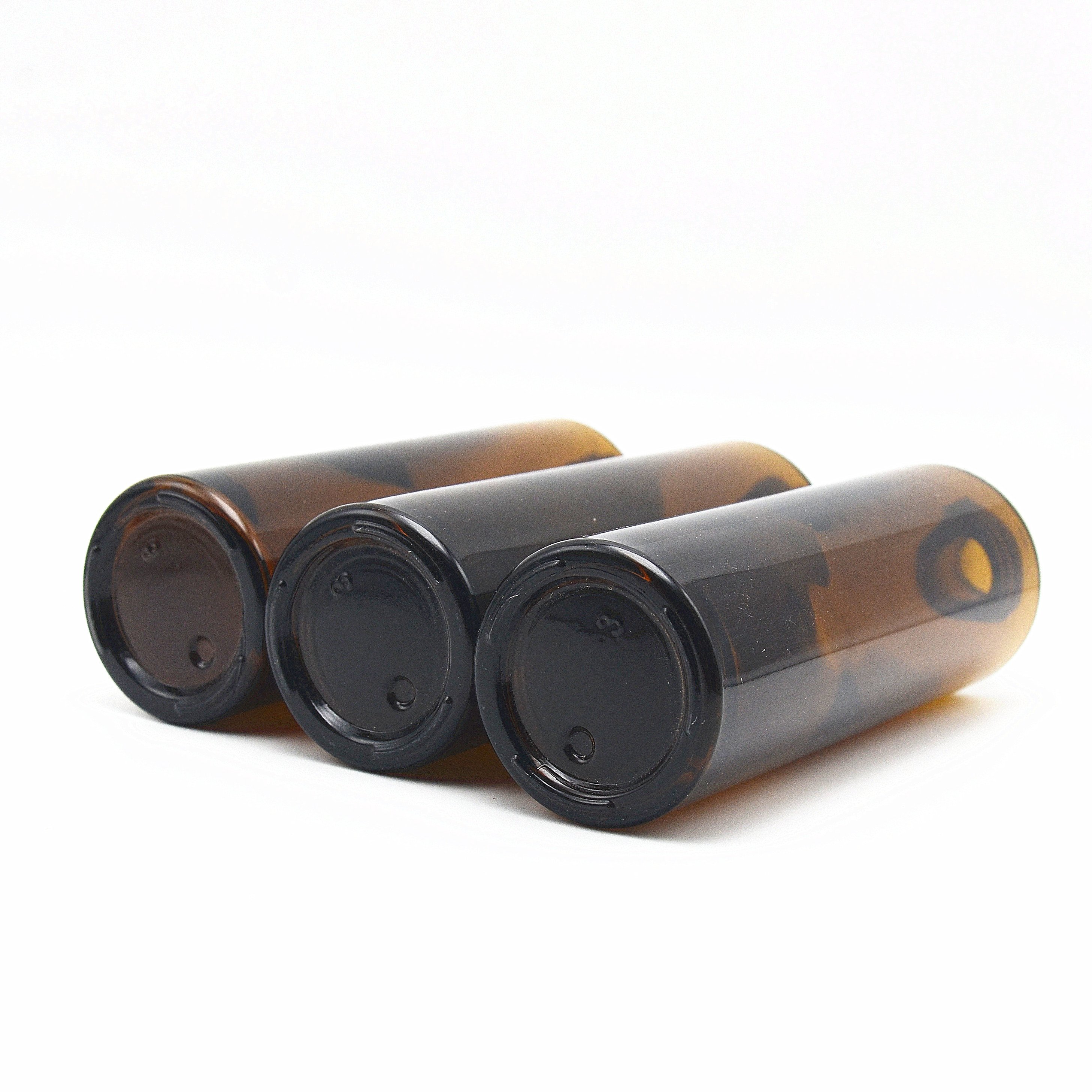 New Arrival Empty 100ml Flat Shoulder Serum Amber Glass Dropper Bottles with Golden Caps