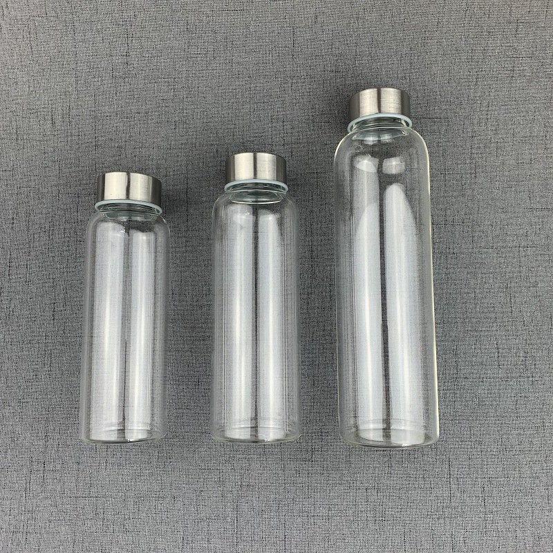 Wholesale 300ml 400ml 500ml borosilicate beverage coffee tea reusable drinking glass water bottle