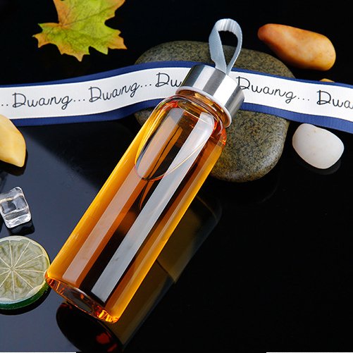 Wholesale 300ml 400ml 500ml borosilicate beverage coffee tea reusable drinking glass water bottle