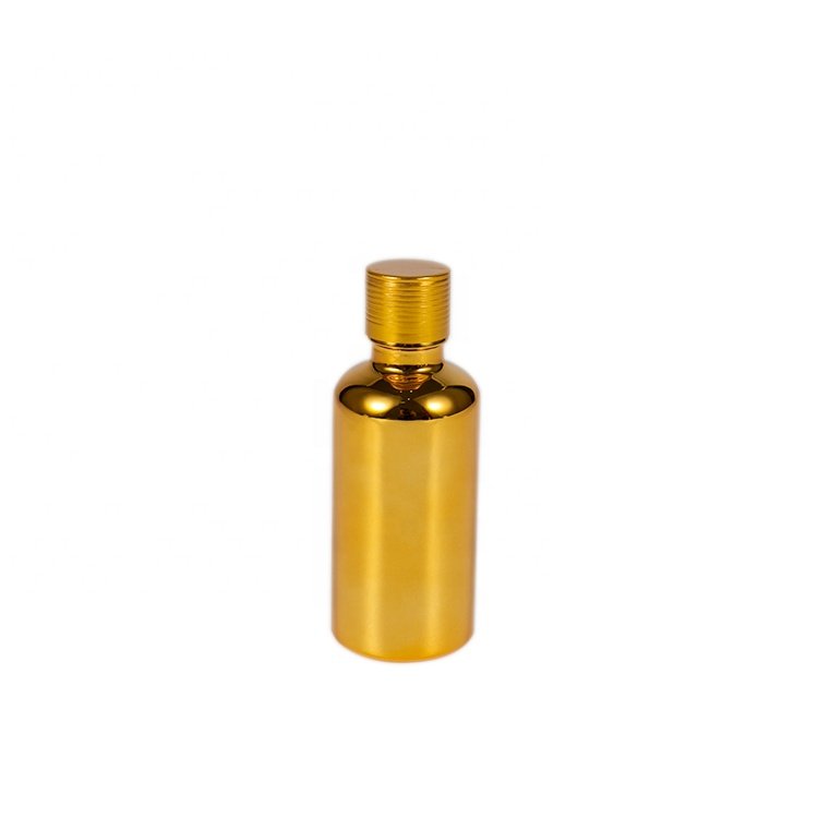 Gold Glass Essential Oil Bottle Cosmetic Serum Dropper Glass Bottle