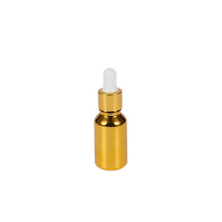 Gold Glass Essential Oil Bottle Cosmetic Serum Dropper Glass Bottle
