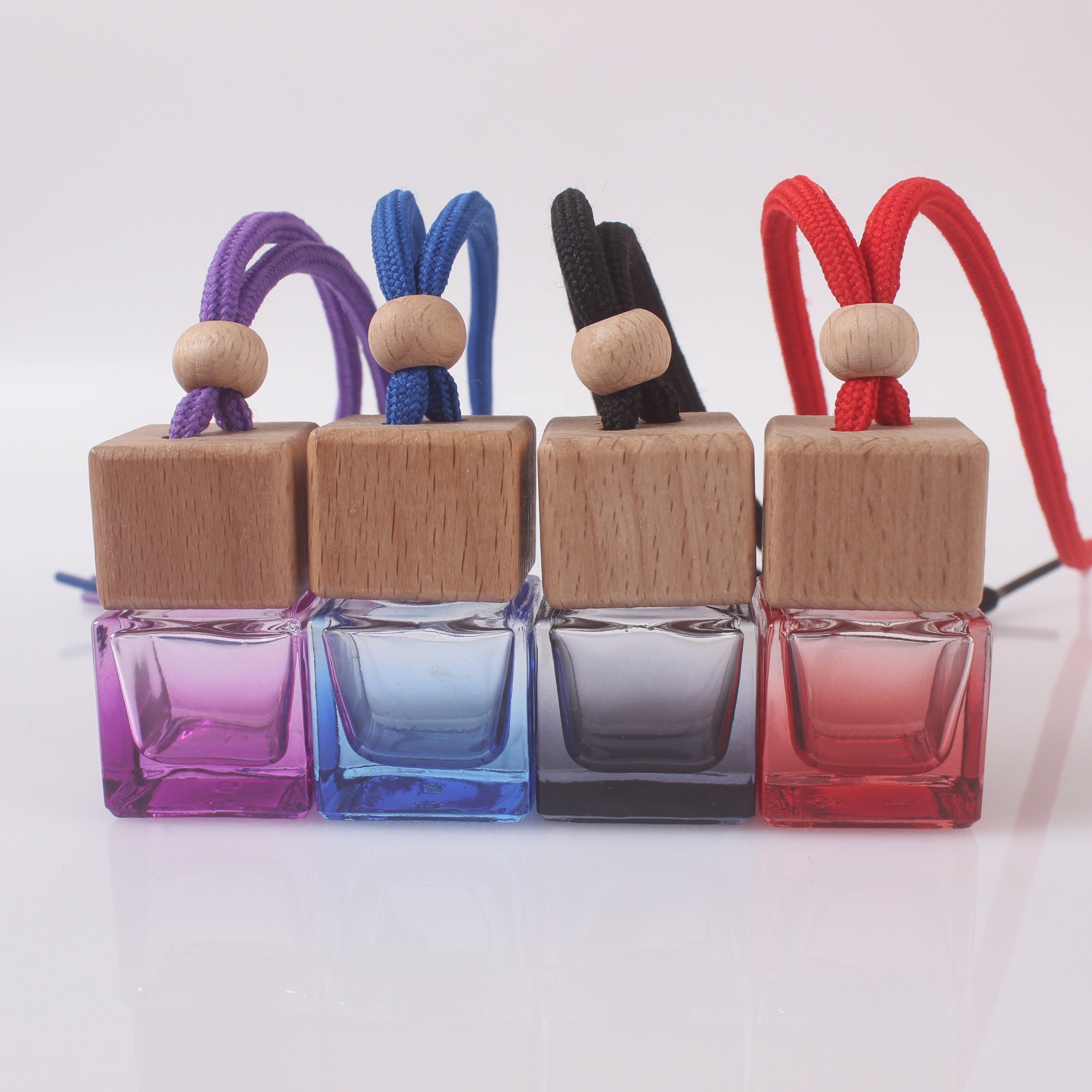 6ml Car Air Freshener Hanging Glass Bottle Pendant Car Perfume Diffuser Bottle For Essential Oils Fragrance Ornament