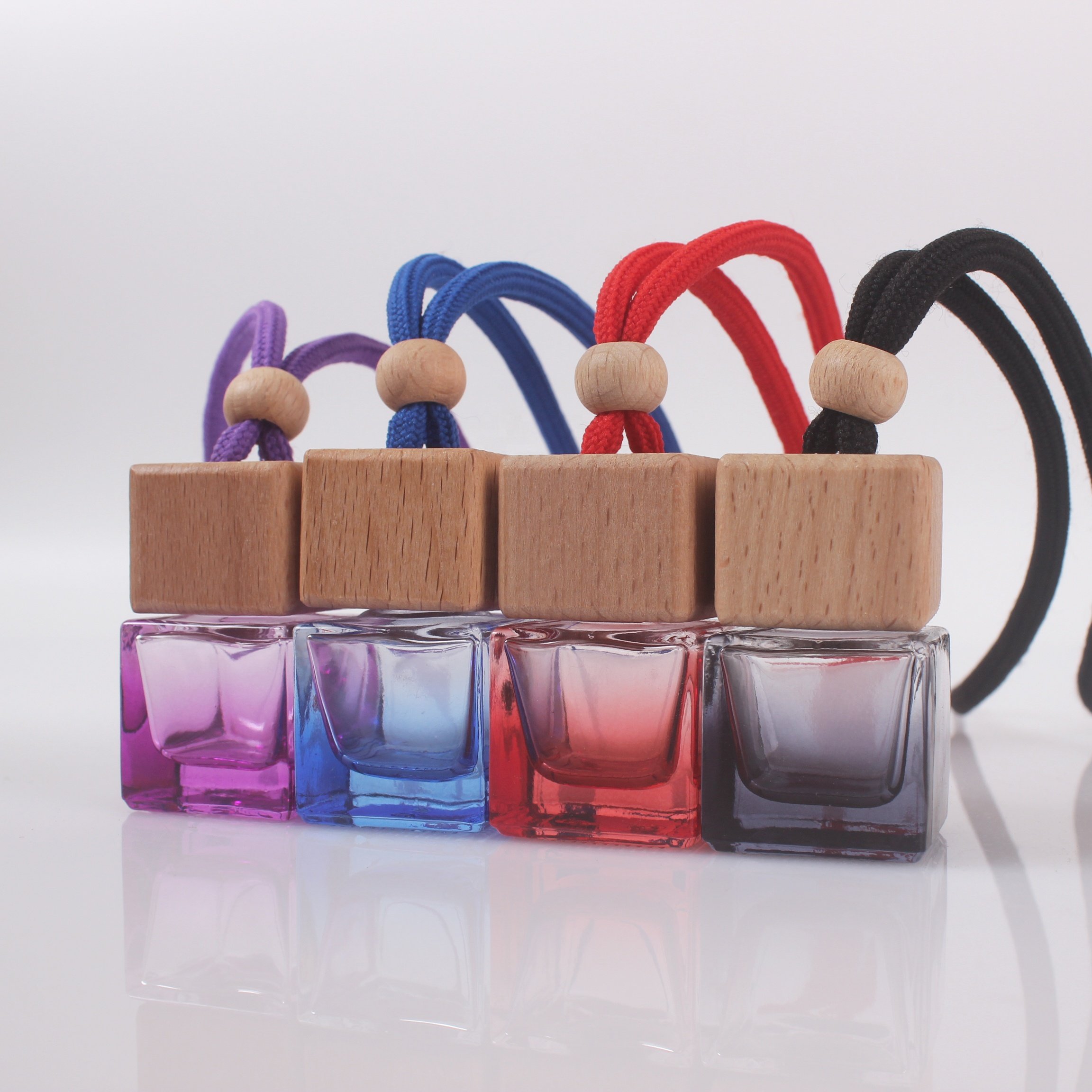 6ml Car Air Freshener Hanging Glass Bottle Pendant Car Perfume Diffuser Bottle For Essential Oils Fragrance Ornament