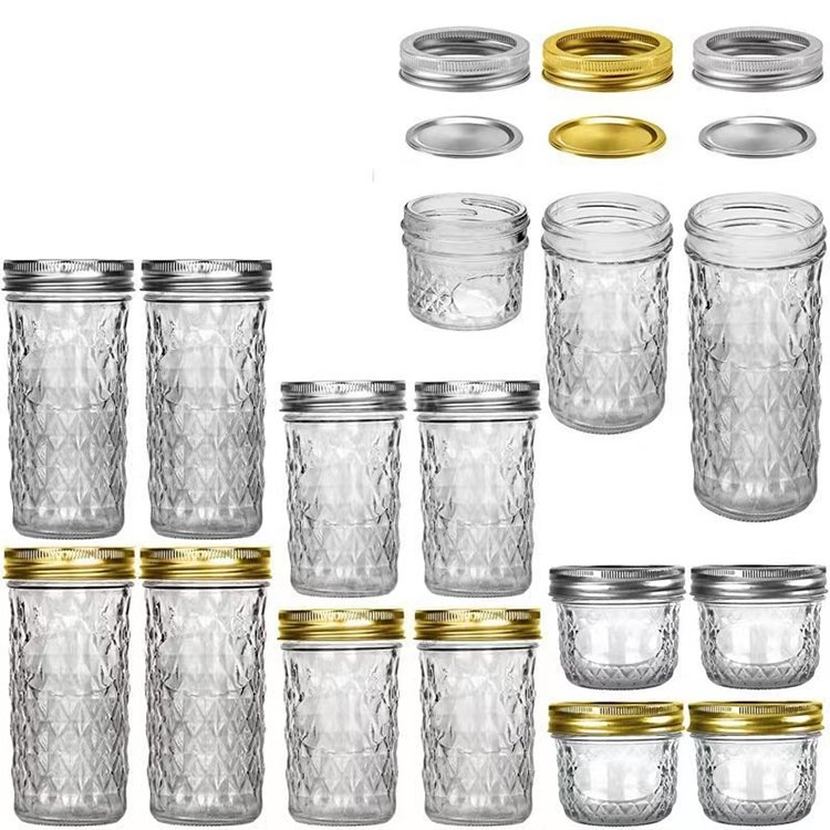 100ml 200ml 250ml 300ml 350ml 500ml 650ml Kitchen Food Storage Wide Mouth Glass Bottle, Glass Jars With Lids