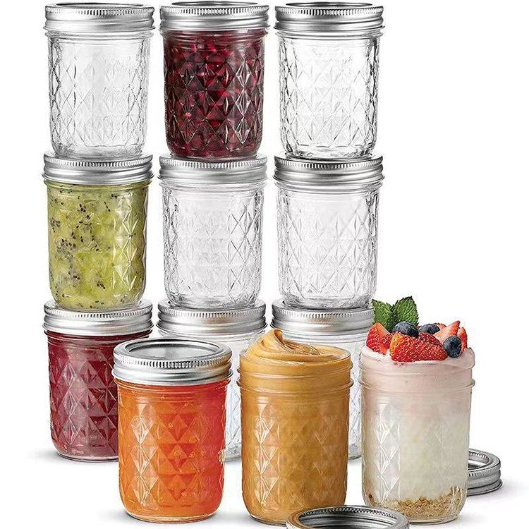 100ml 200ml 250ml 300ml 350ml 500ml 650ml Kitchen Food Storage Wide Mouth Glass Bottle, Glass Jars With Lids