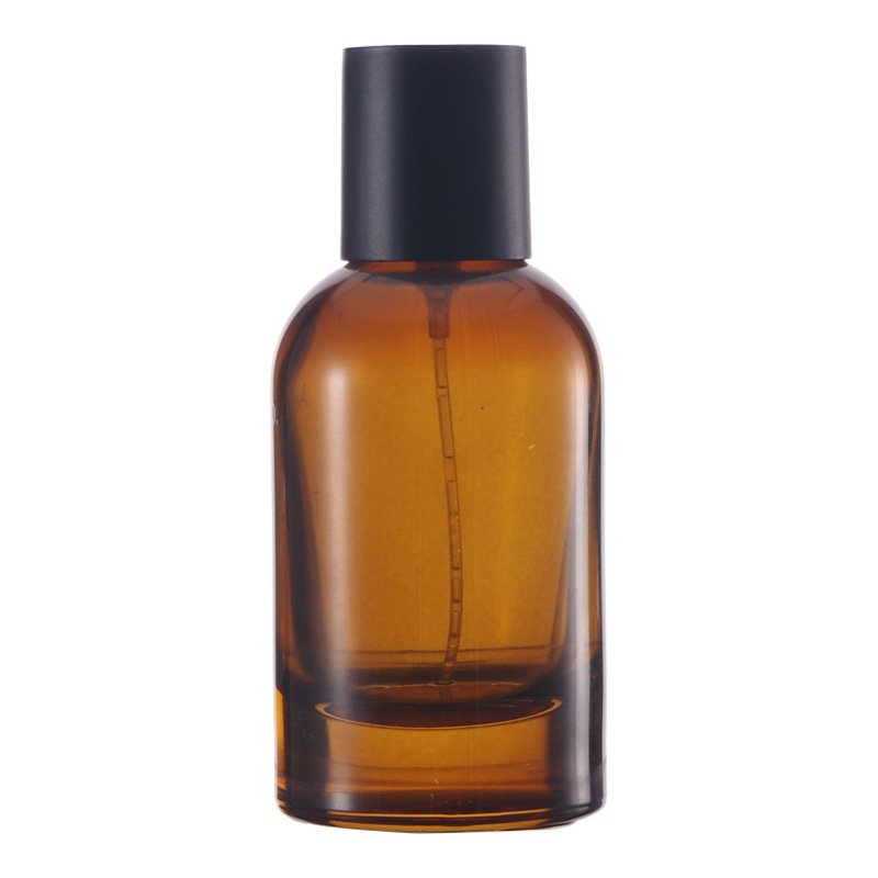 Empty Custom Empty Clear Amber Round Shape Fragrance Glass Perfume Bottle 30ml 50ml 100ml Perfume Spray Glass Bottles with Cap