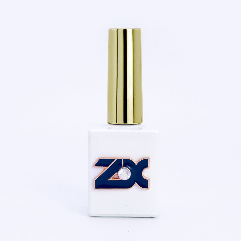 Luxury colorful 12 ml empty glass nail polish glass bottle with brush UV nail gel bottle with diamond accessories