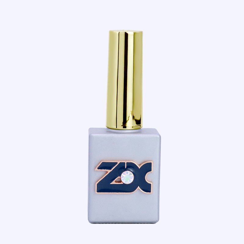 Luxury colorful 12 ml empty glass nail polish glass bottle with brush UV nail gel bottle with diamond accessories