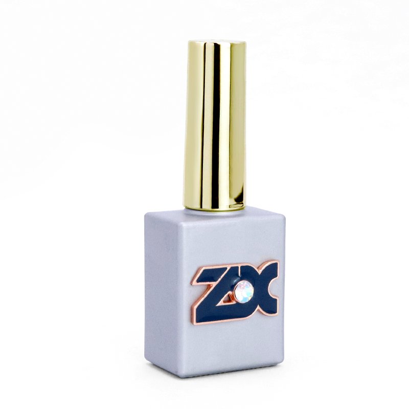 Luxury colorful 12 ml empty glass nail polish glass bottle with brush UV nail gel bottle with diamond accessories