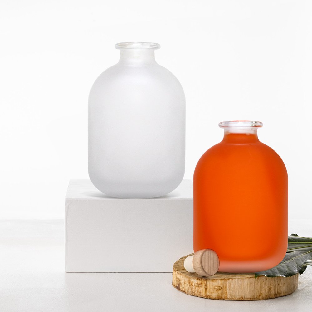Manufacturers Direct Fruit Juice Transparent Glass Bottles Drinking Bottles Frosted Wine Bottles 250ml 500ml
