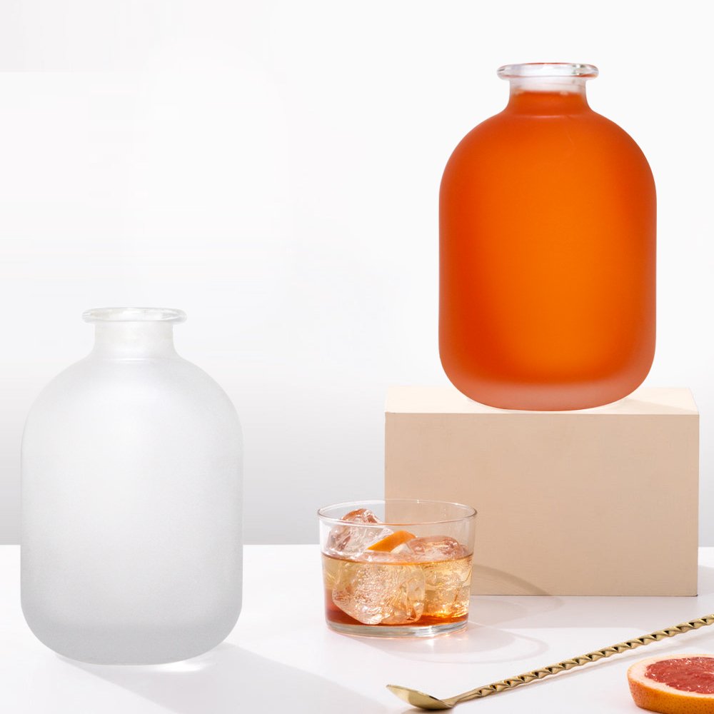 Manufacturers Direct Fruit Juice Transparent Glass Bottles Drinking Bottles Frosted Wine Bottles 250ml 500ml