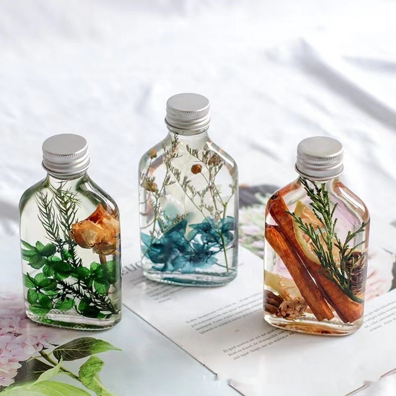 100ml 250ml 350ml Home Fragrance Natural Scent Wholesale Glass Bottle Preserved Herbarium Glass Bottle For Flower Decoration