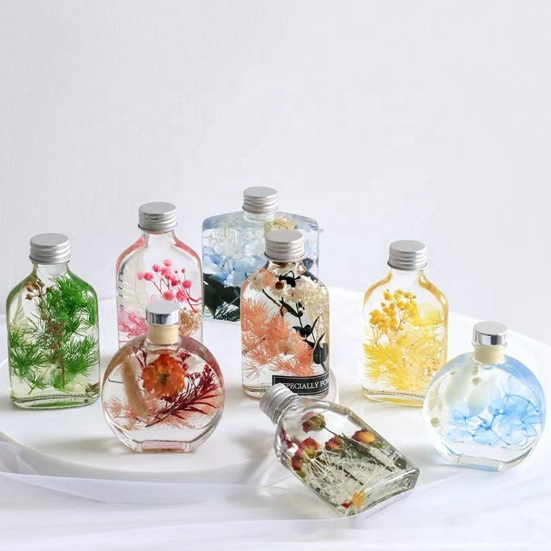 100ml 250ml 350ml Home Fragrance Natural Scent Wholesale Glass Bottle Preserved Herbarium Glass Bottle For Flower Decoration