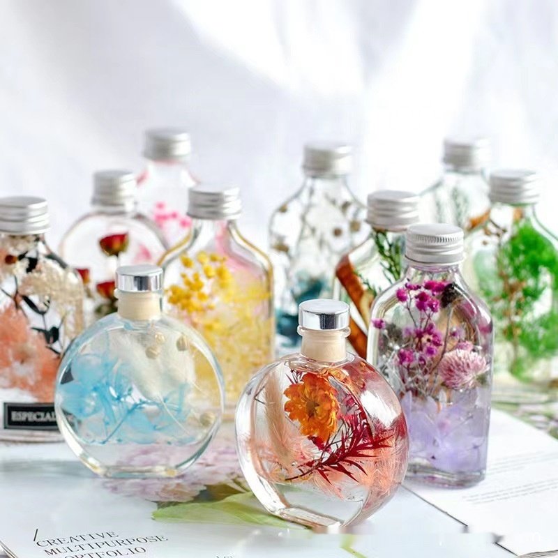 100ml 250ml 350ml Home Fragrance Natural Scent Wholesale Glass Bottle Preserved Herbarium Glass Bottle For Flower Decoration