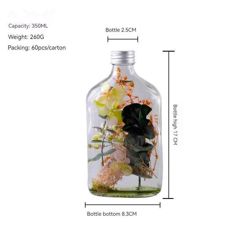 100ml 250ml 350ml Home Fragrance Natural Scent Wholesale Glass Bottle Preserved Herbarium Glass Bottle For Flower Decoration