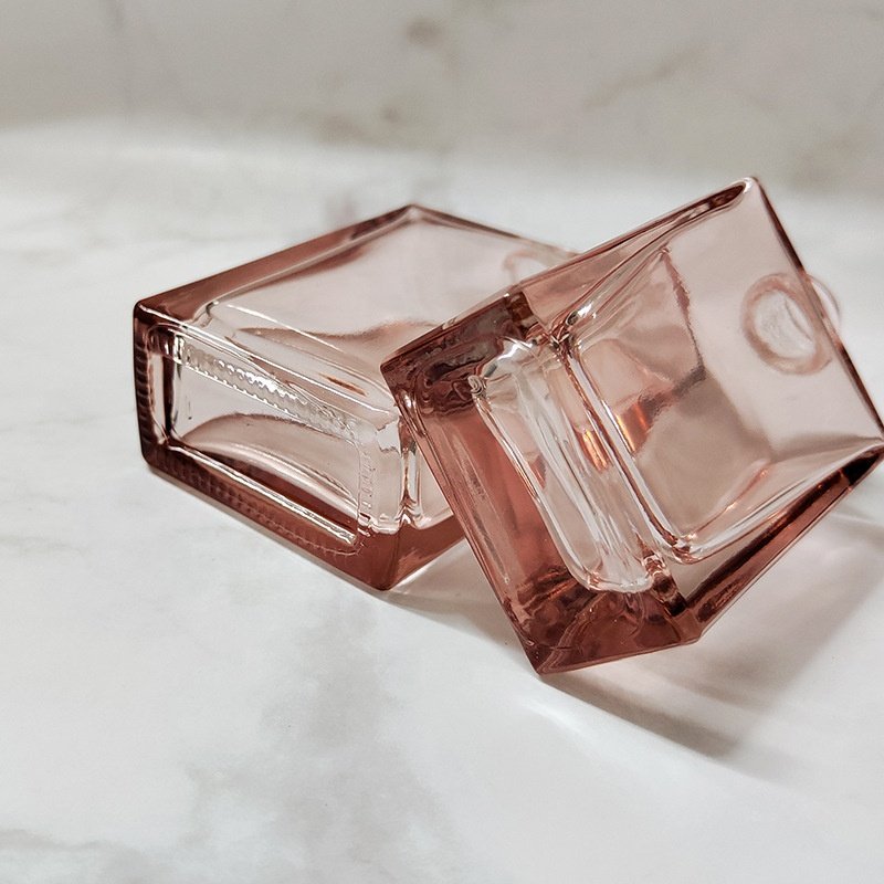 Pump Spray Perfumes Bottle Rose Gold cap glass bottles 30ml 50ml 100ml CosmeticScreen Printing Flat Square skincare bottle