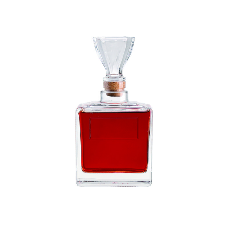 Premium bespoke 750ml 700ml pewter metal labels rum whiskey whisky vodka gin spirits glass bottle with cork stopper