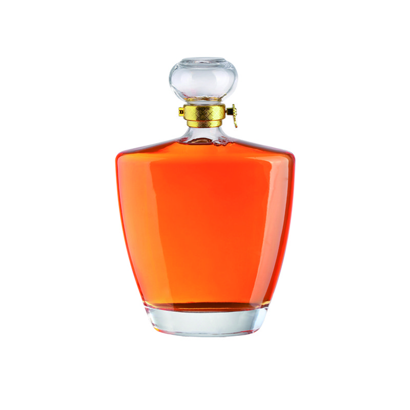 Premium bespoke 750ml 700ml pewter metal labels rum whiskey whisky vodka gin spirits glass bottle with cork stopper