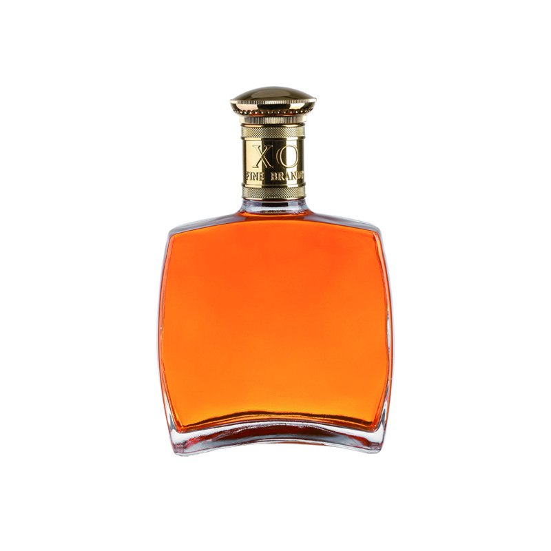 Premium bespoke 750ml 700ml pewter metal labels rum whiskey whisky vodka gin spirits glass bottle with cork stopper