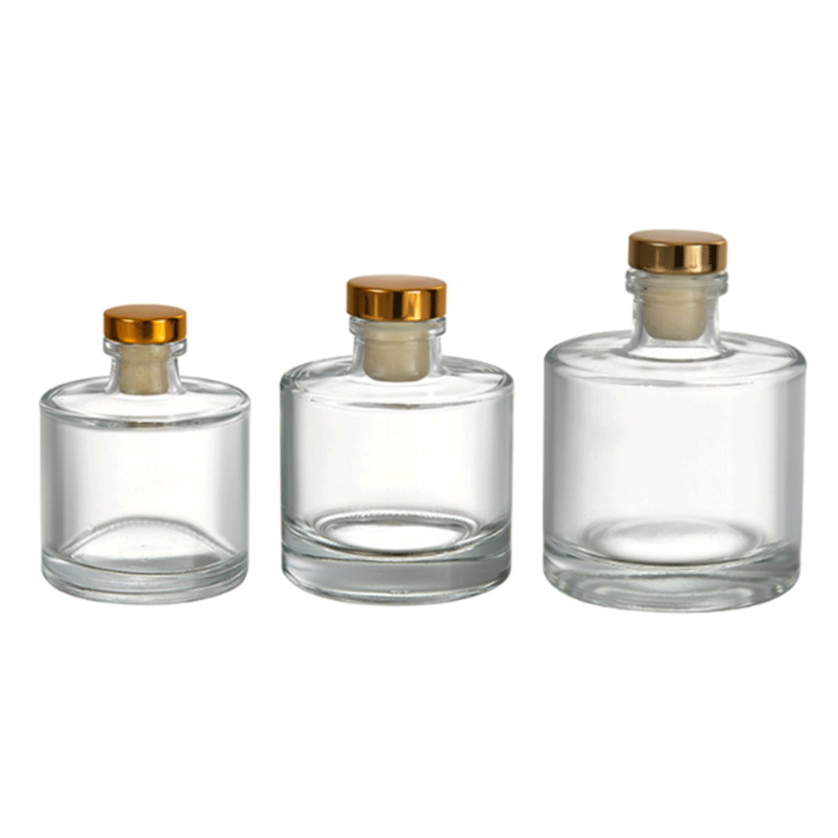 Hot sale 50ml 100ml 200ml Round Diffuser Aromatherapy Glass Bottle Aromatherapy Aroma Reed Diffuser Bottle With Stopper