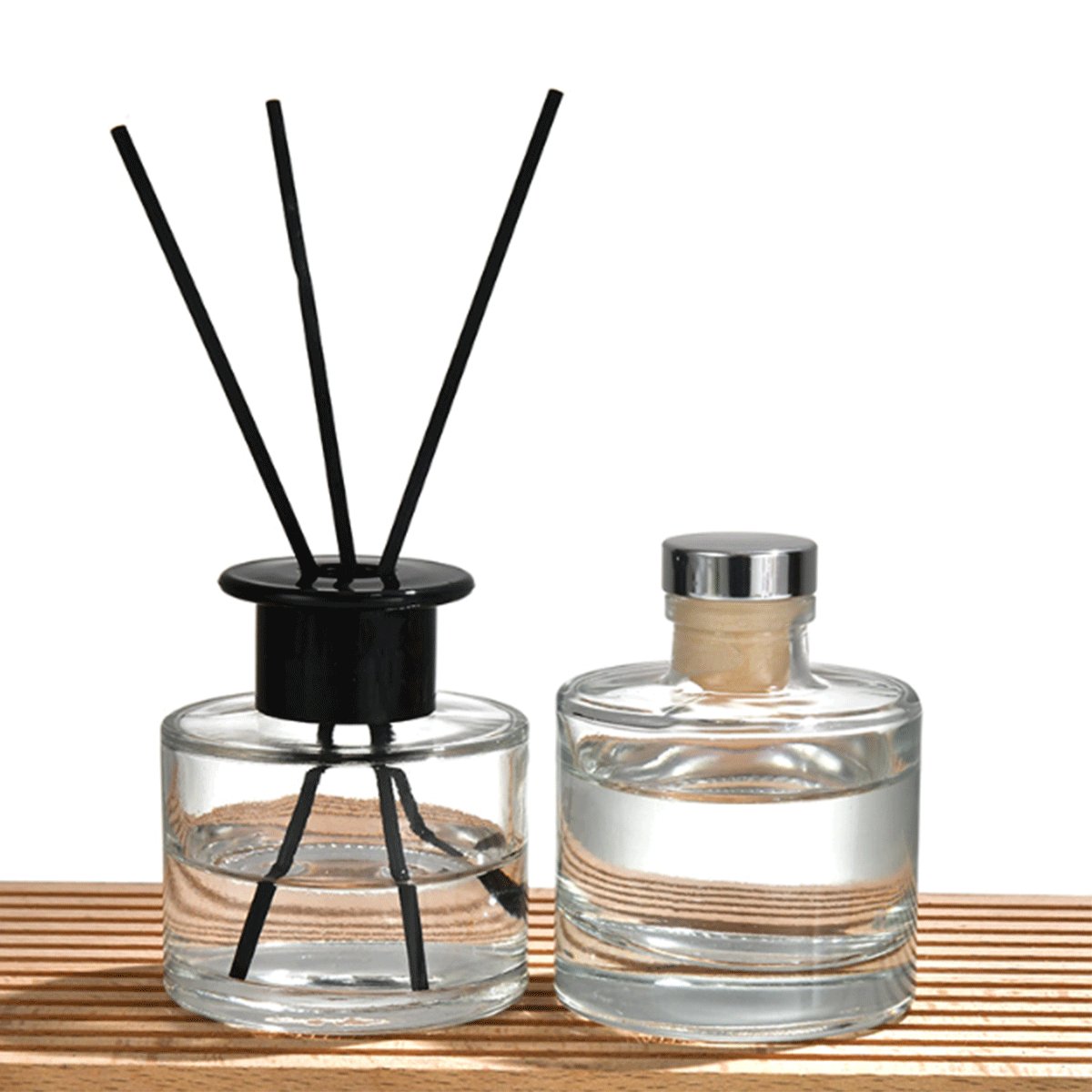 Hot sale 50ml 100ml 200ml Round Diffuser Aromatherapy Glass Bottle Aromatherapy Aroma Reed Diffuser Bottle With Stopper