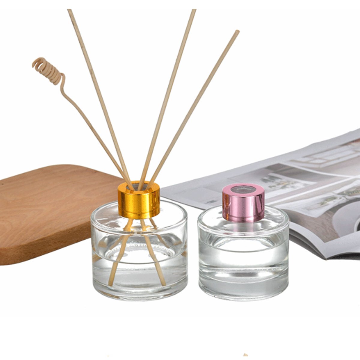 Hot sale 50ml 100ml 200ml Round Diffuser Aromatherapy Glass Bottle Aromatherapy Aroma Reed Diffuser Bottle With Stopper