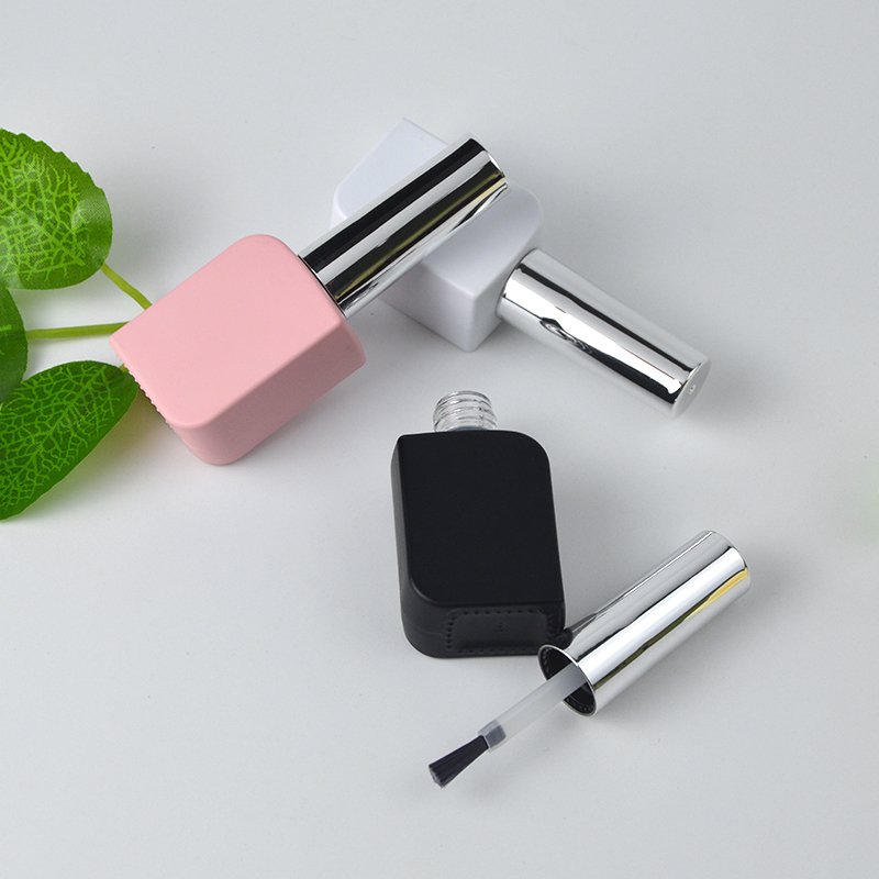 Free Sample OEM Custom Black/White/Pink Empty Uv Gel Cosmetic Glass Bottle Nail Polish Glass Bottle