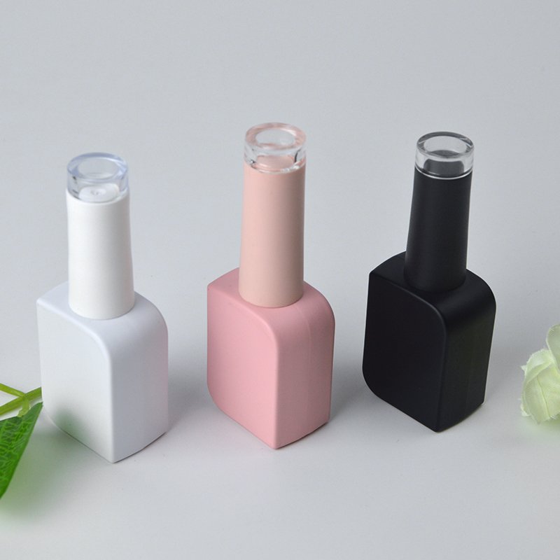 Free Sample OEM Custom Black/White/Pink Empty Uv Gel Cosmetic Glass Bottle Nail Polish Glass Bottle