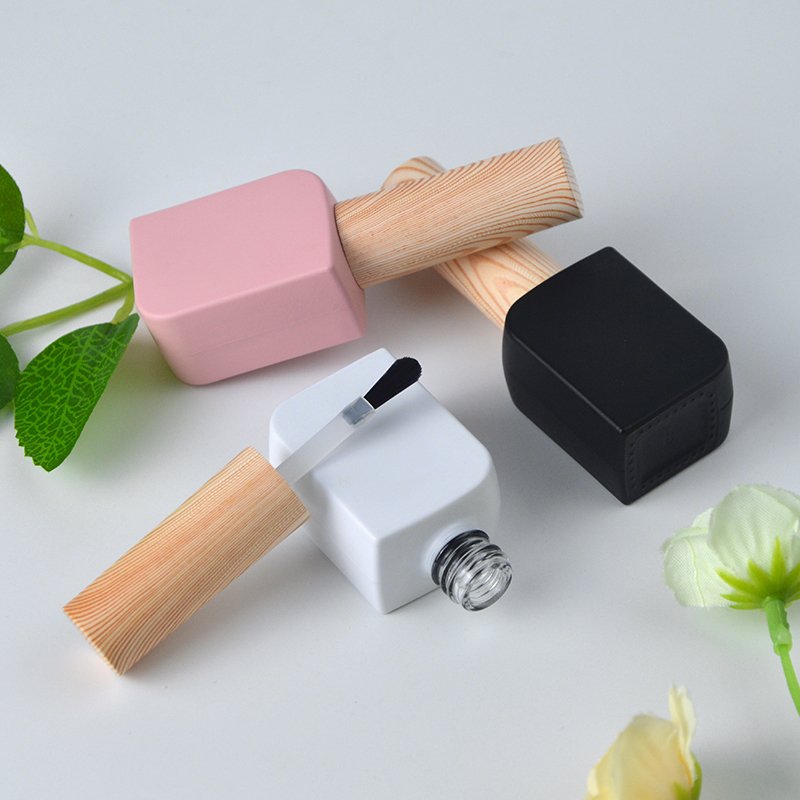 Free Sample OEM Custom Black/White/Pink Empty Uv Gel Cosmetic Glass Bottle Nail Polish Glass Bottle