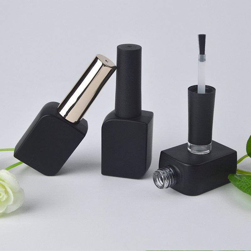 Free Sample OEM Custom Black/White/Pink Empty Uv Gel Cosmetic Glass Bottle Nail Polish Glass Bottle