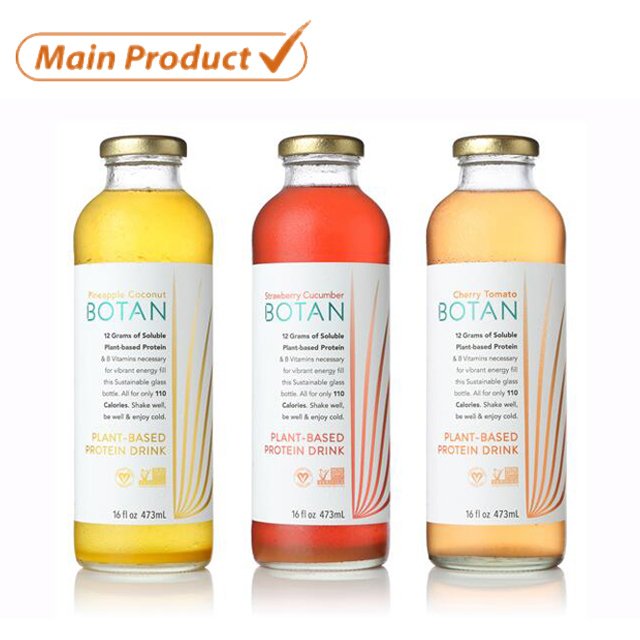 300ml wholesale 16oz fruit juice drink beverage packaging glass bottle with metal lid