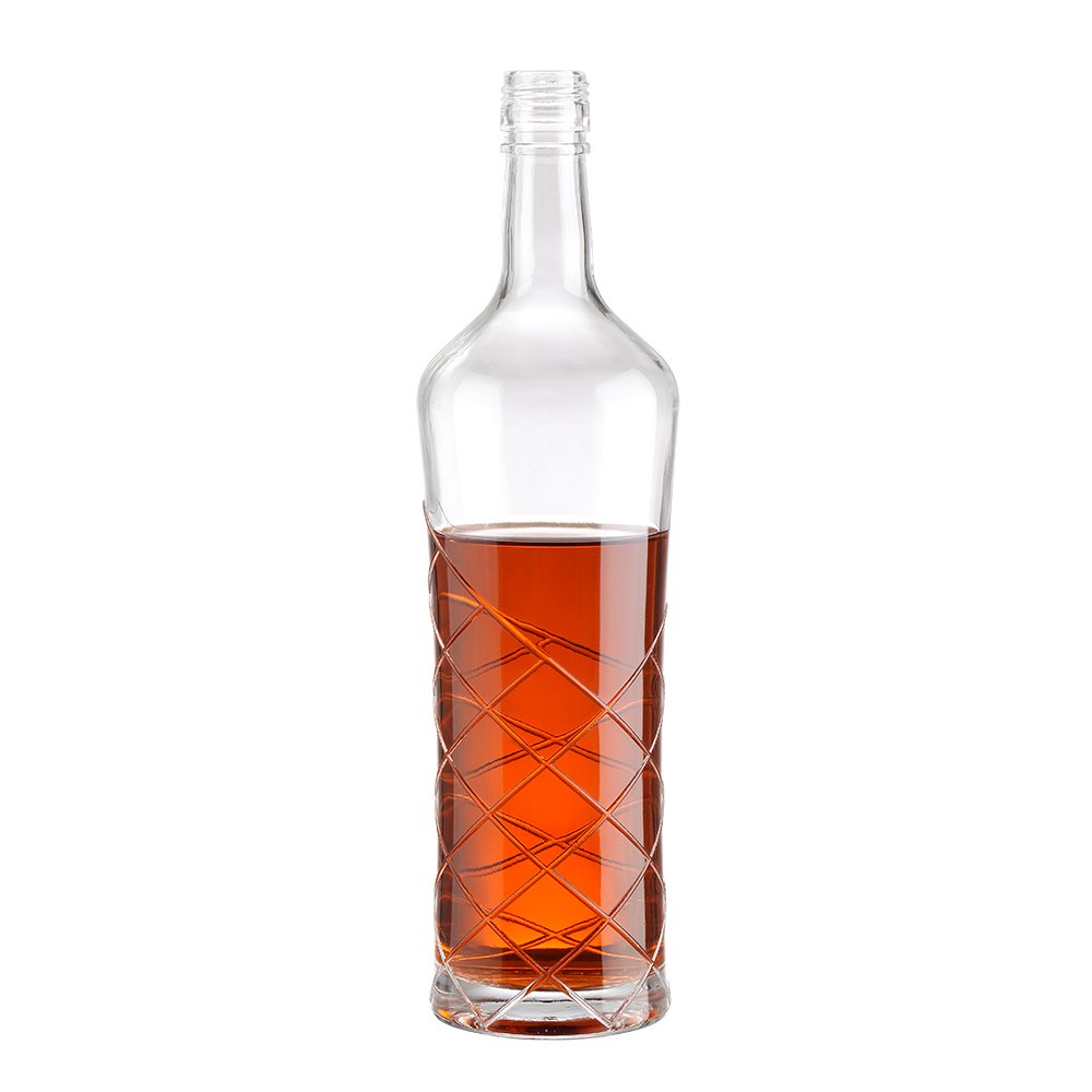 Customized 700ml Liquor bottle Premium Tall Round Fancy Wine bottle Tequila Whisky Vodka Juice Gin Rum Liqueur glass bottles