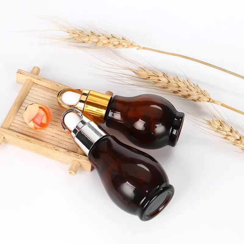 10ml-100ml Amber Glass Essential Oil bottle Double Gourd Shape Dropper Bottle 30ml