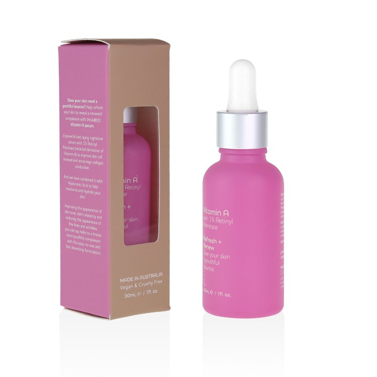 15ml 20ml 30ml 50ml cosmetic tincture essential oil face serum pink glass bottles colored glass dropper bottles with craft box